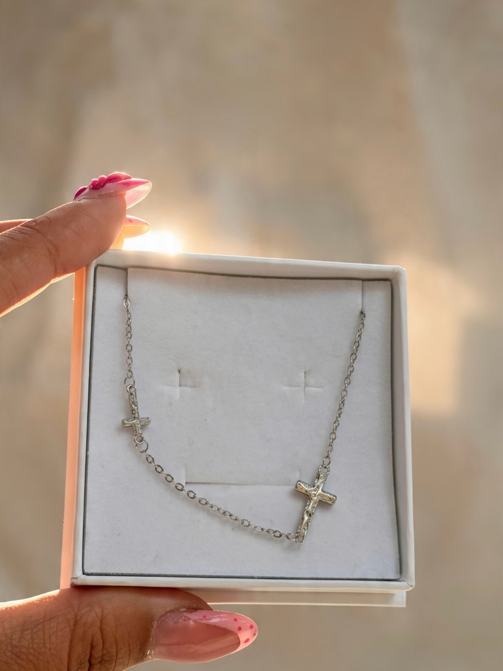Delicate Silver Cross Necklace - Women Jewelry